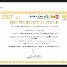 Our article on harmonic measurement in capacitive transformers wins the IEEE SEST "Best Presentation Award" 